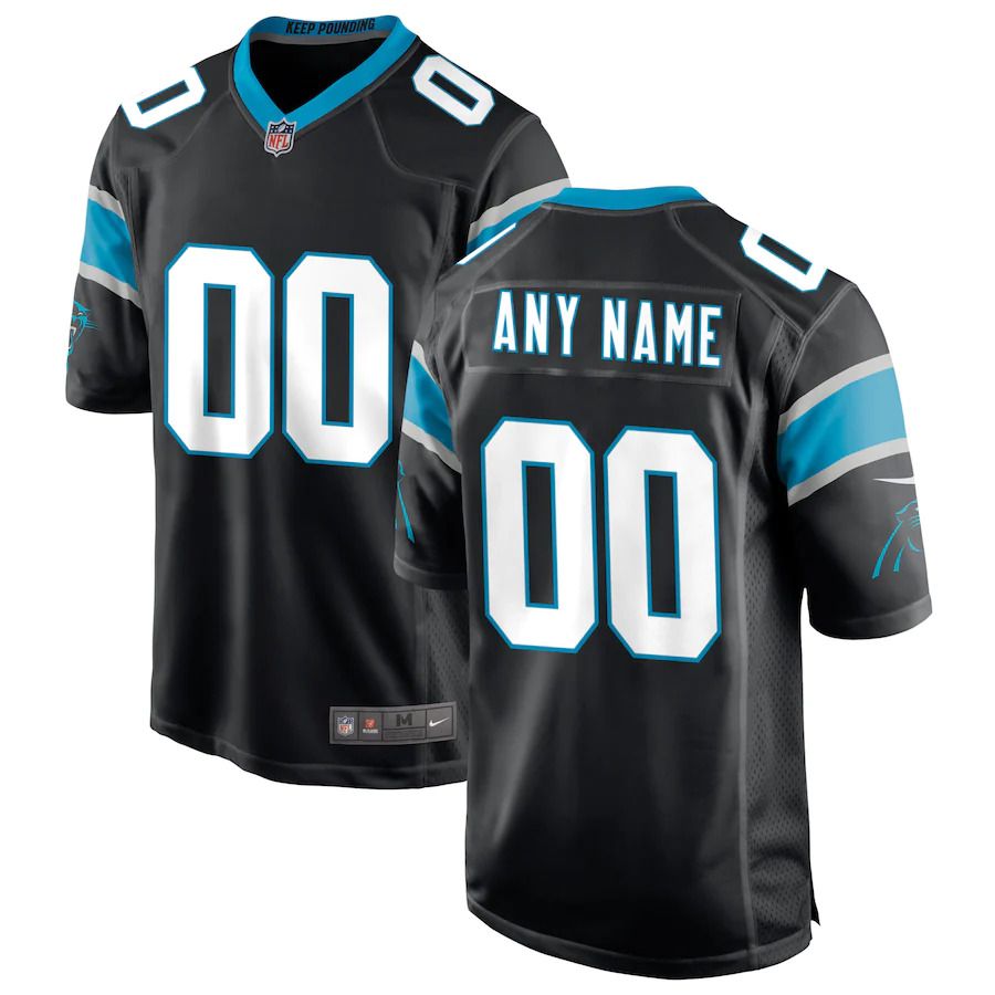 Men Carolina Panthers Nike Black Custom Game NFL Jersey